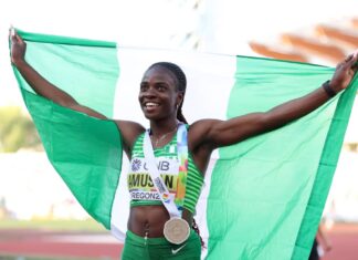 NOC name Amusan Team Nigeria flag carrier, Opeyori captain