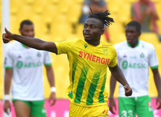 Ligue 1: Super Eagles winger Moses Simon nets sixth goal in Nantes’ victory