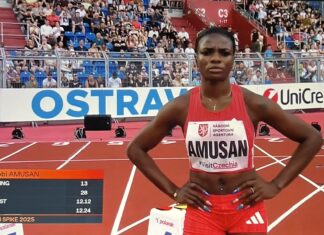 Tobi Amusan claims victory at Ostrava Golden Spike with 12.45s run