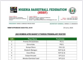 Afrobasket 2025: NBBF announces D’Tigress provisional squad