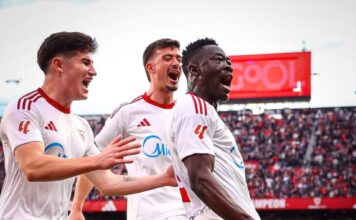 Akor Adams nets 7th goal of the season against Rayo Vallecano