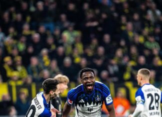 Super Eagles new kid Otele scores first Bundesliga goal in Hamburg’s defeat to Dortmund