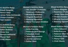 Nigeria releases provisional team list for World Athletics relays in Gaborone, Botswana