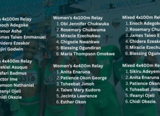 Nigeria releases provisional team list for World Athletics relays in Gaborone, Botswana