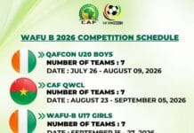 Nigeria to host African Schools Championship as WAFU B unveils 2026 calendar