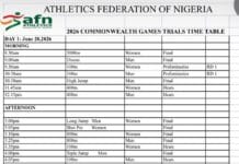 Commonwealth Games Trials: AFN releases schedule for selection event